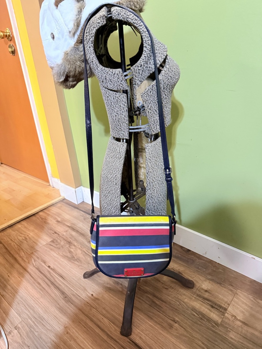 kate spade Striped Crossbody with Yellow, Navy, Red, White